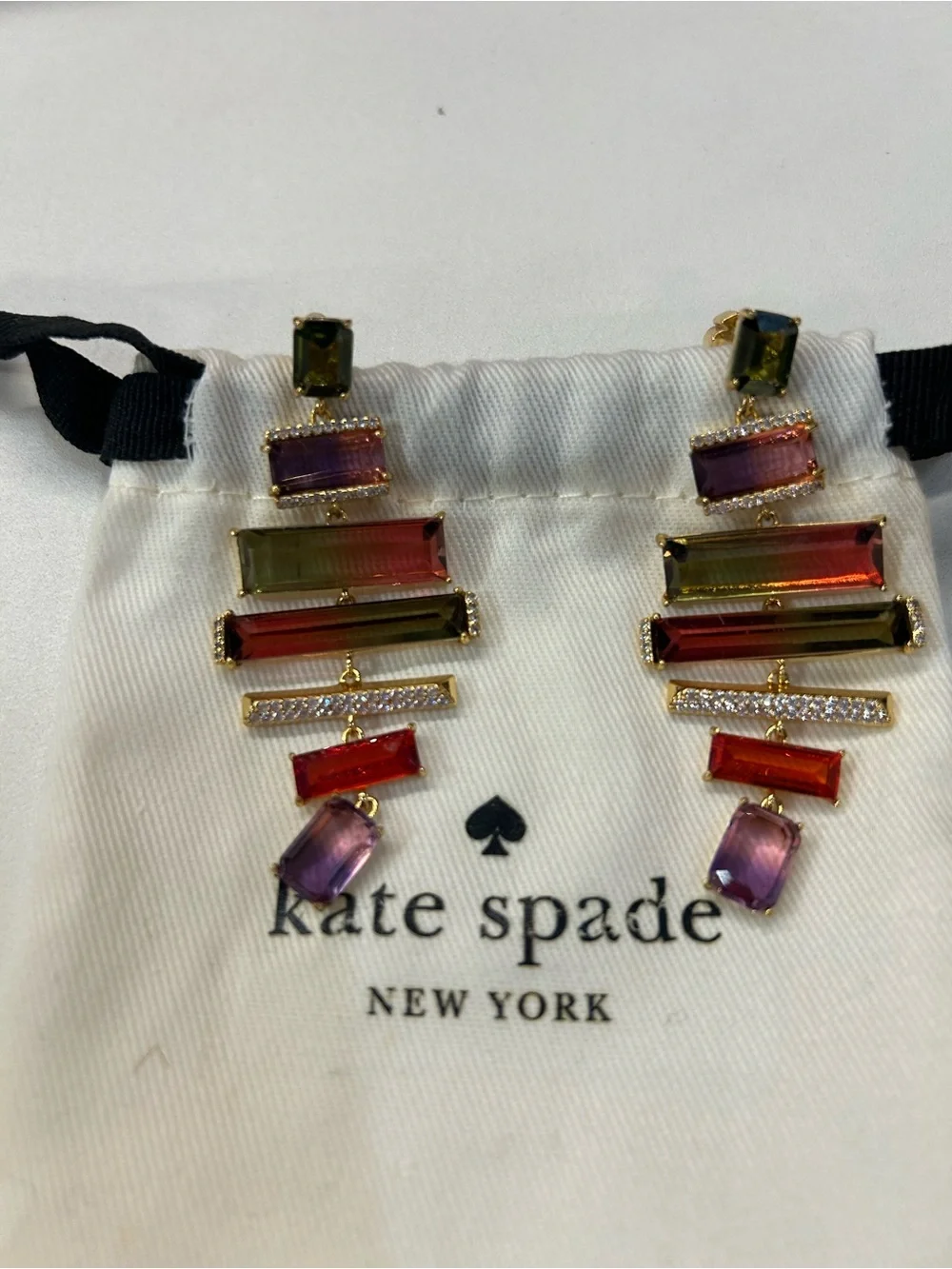 Kate Spade colorful chandelier earrings